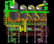 Projeto 3D completo de Sistema de Evaporação para Usina de Açúcar e Etanol (Estrutura Métálica, Escadas, Patamares, Evaporadores e Interligações)